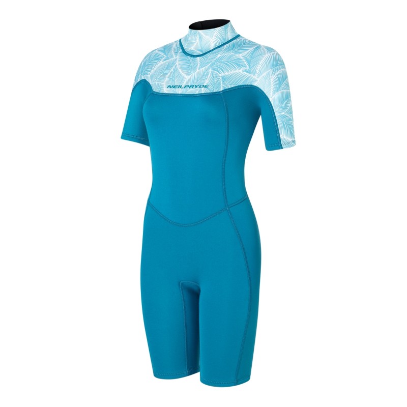 Neoprene wetsuit women NeilPryde 2025 Spark S/S Shorty 2/2 BZ C2 blue - 36