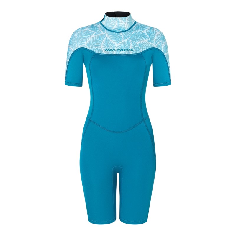 Neoprene wetsuit women NeilPryde 2025 Spark S/S Shorty 2/2 BZ C2 blue - 36